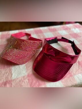 Lot of two pink visors hats